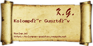 Kolompár Gusztáv névjegykártya
